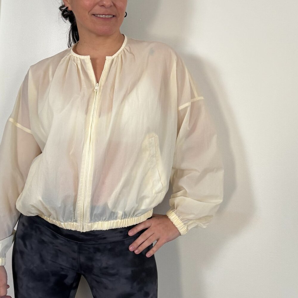 Pre-Loved Uniqlo Ivory Sheer Cocoon Blouson - Size XS